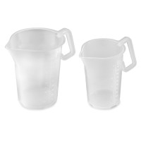 Messbecher, stapelbar, geschlossener Griff, Skala transparent Messbecher, 0,5 Liter, stapelbar, geschlossener Griff, Skala transparent