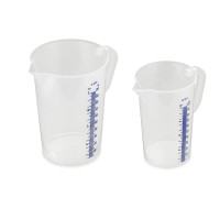 Messbecher, geschlossener Griff, Skala blau Messbecher, 5 Liter, geschlossener Griff, Skala blau